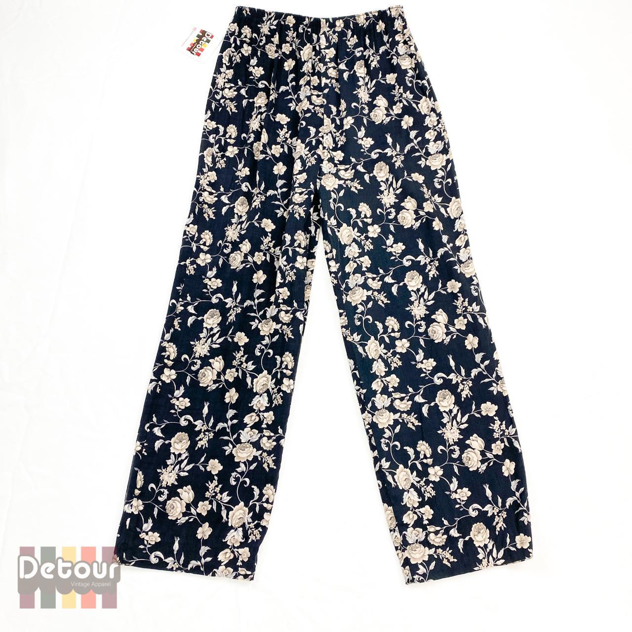 Floral Pants, Black