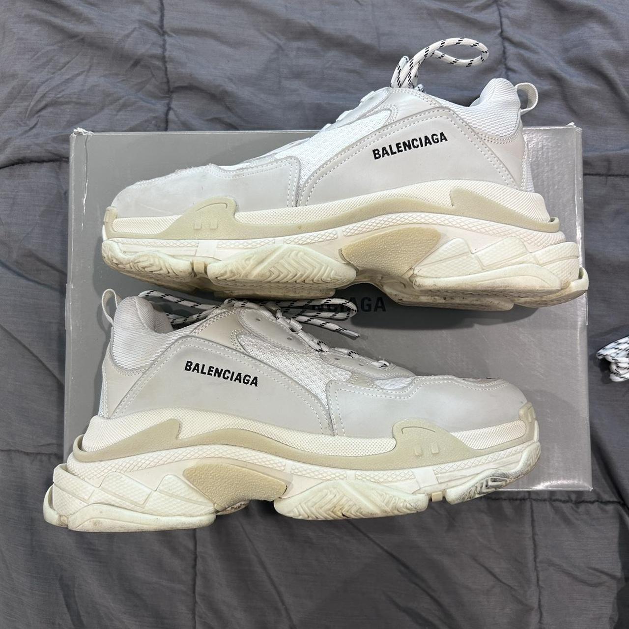 Creme balenciaga triple s big platform. Depop