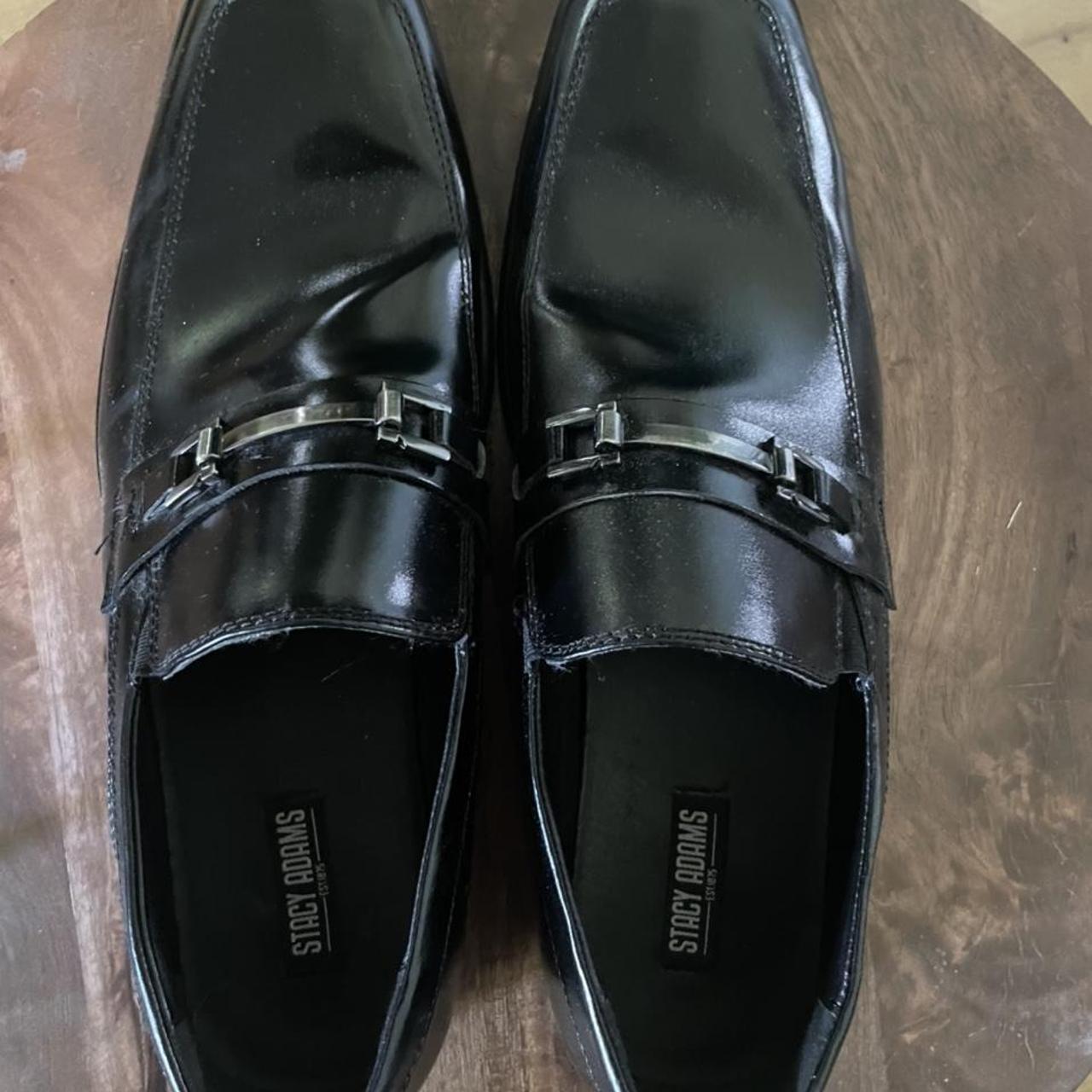 Stacy Adams Black Leather Dress Shoes Mens 10 with... - Depop