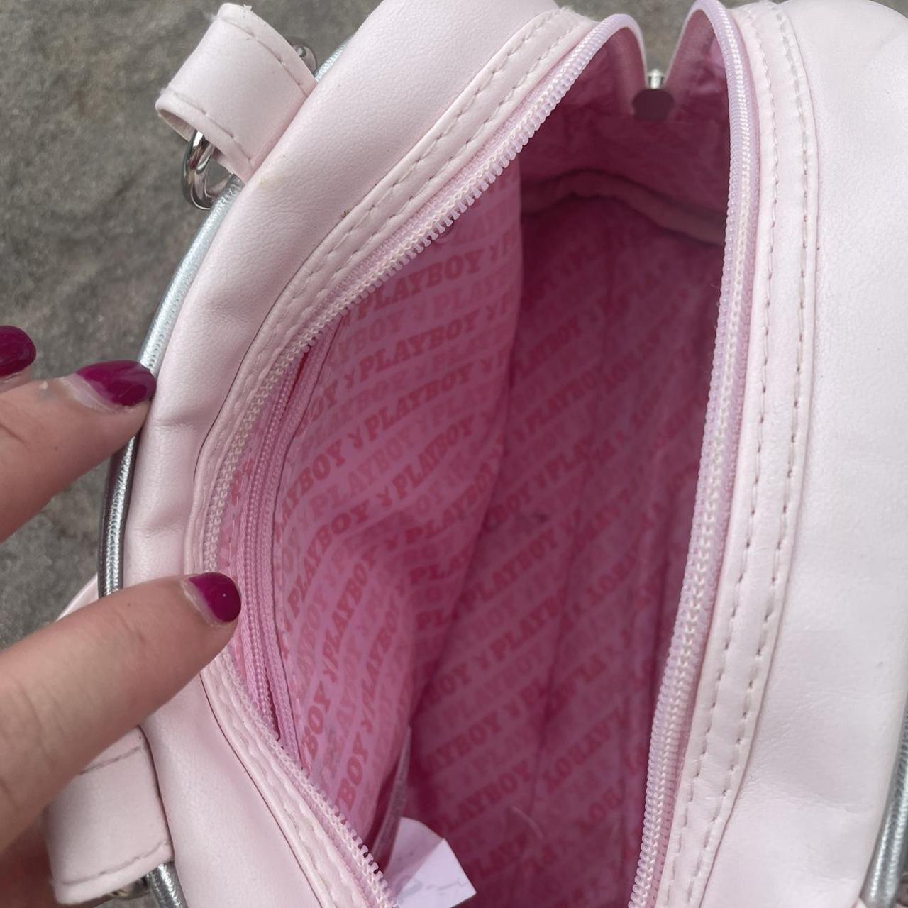 Playboy Women's Pink and Silver Bag Depop