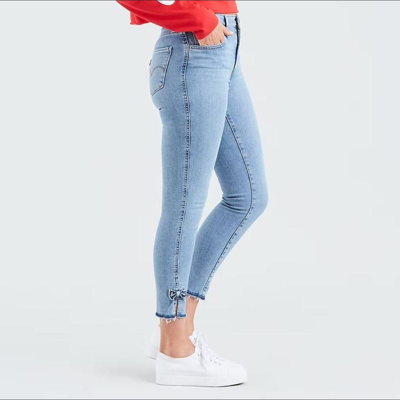 721 high rise skinny deals jeans with ankle bows