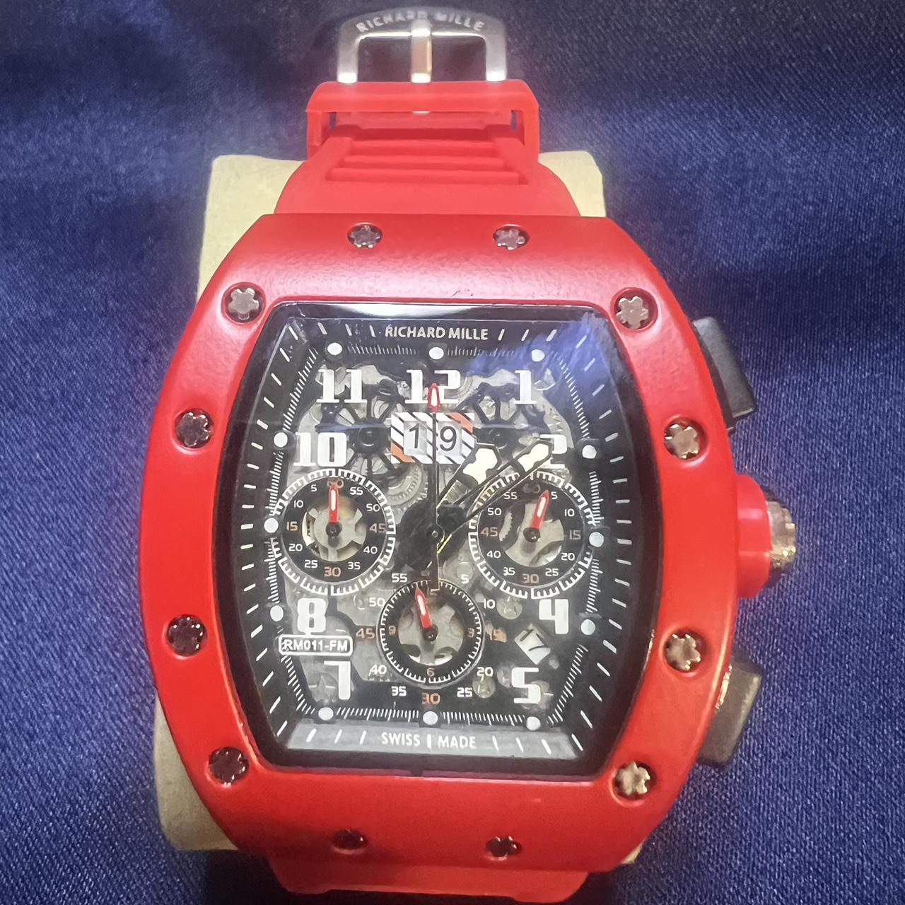 All Red RM watch with Black face. Richard Mille Depop