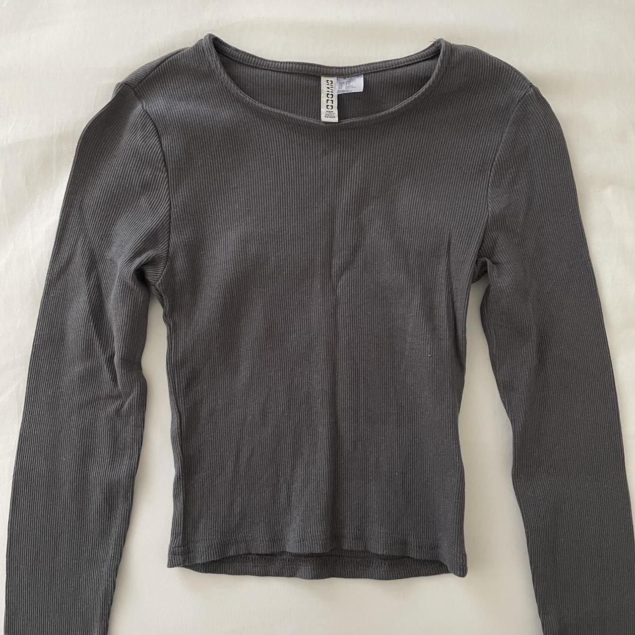 Dark grey H&M ribbed longsleeve Depop