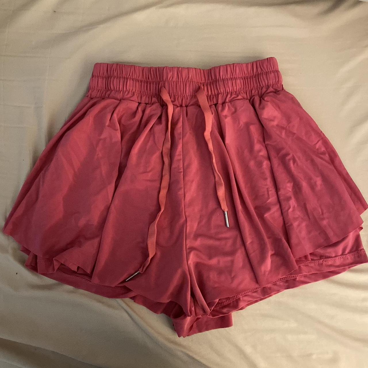Amazon Pink Flow Shorts - worn once - Stretchy... - Depop