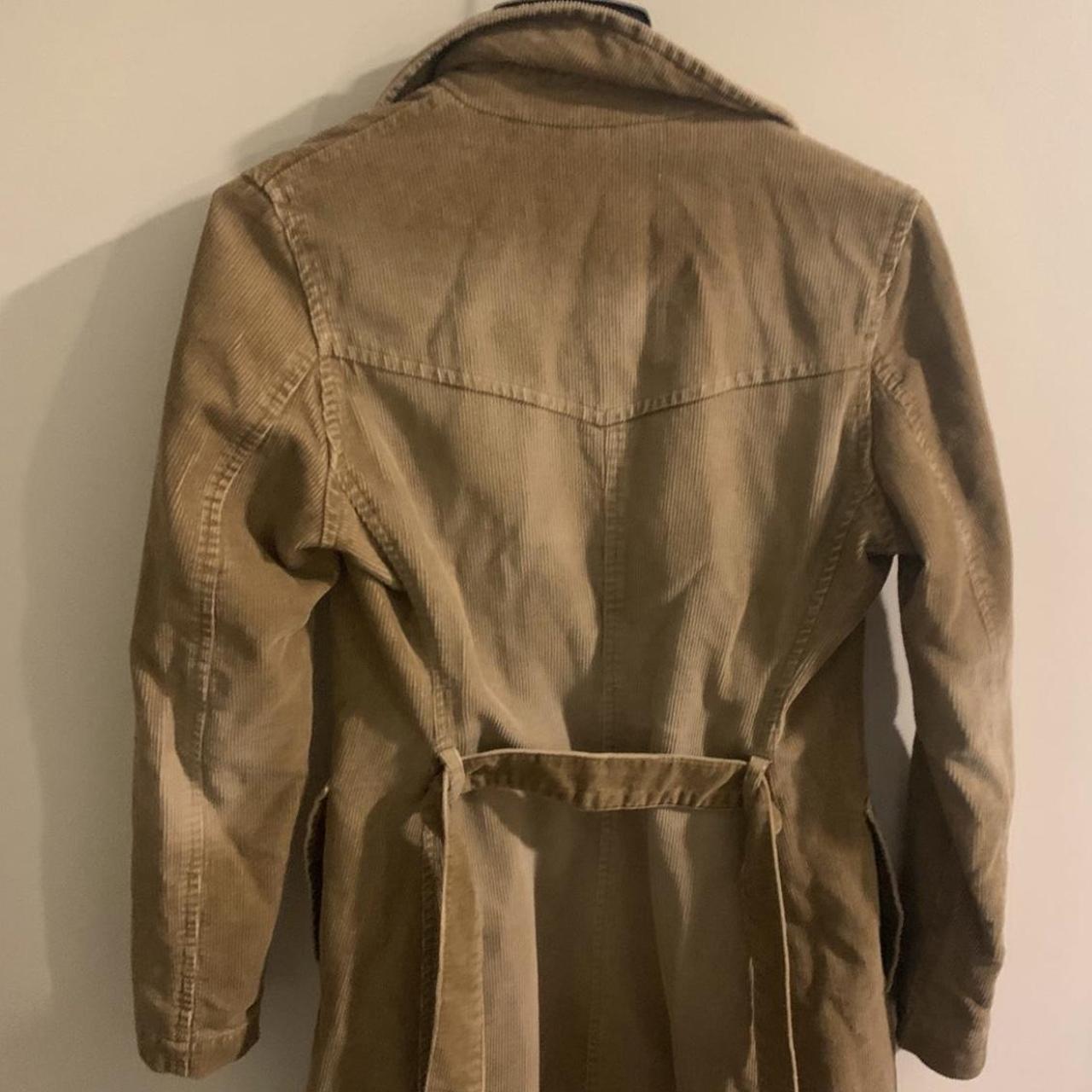 Vintage corduroy trench coat Size small Great... - Depop