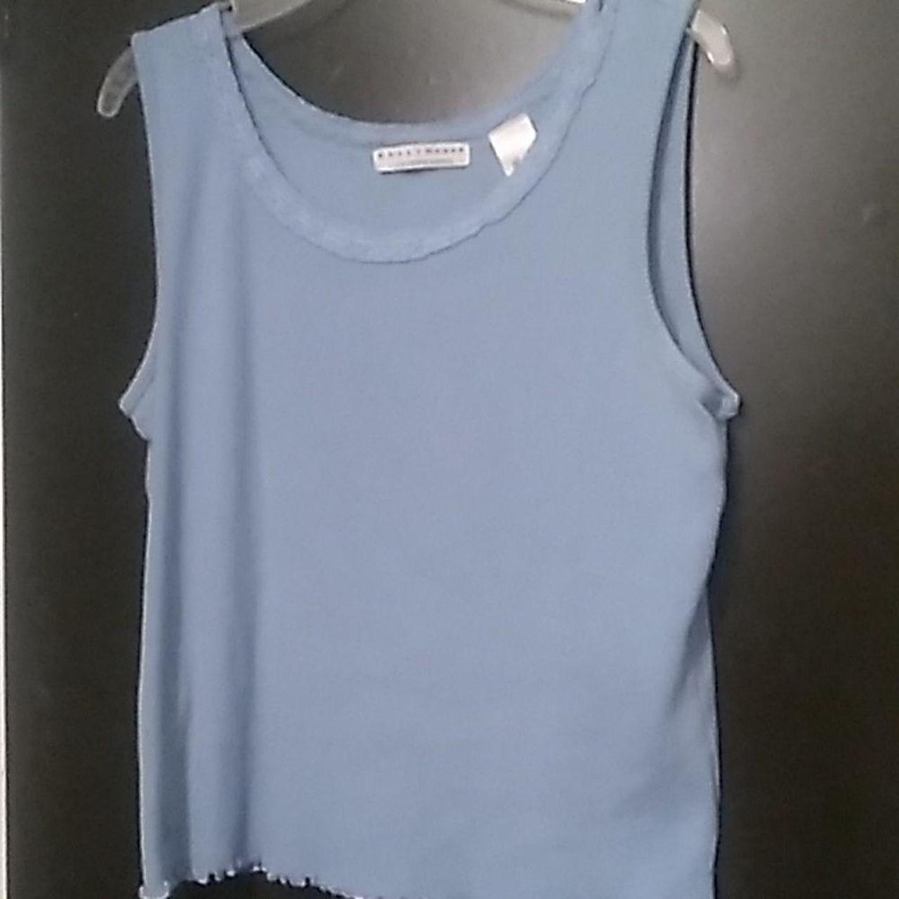 Pre-owned in good used condition. Blue knit tank top... - Depop