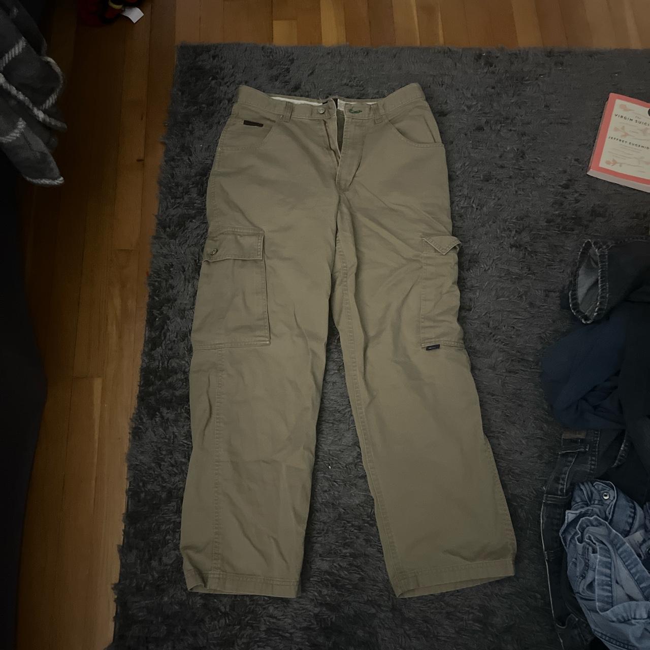 TOMMY HILFIGER Khaki cargo pants baggy fit Waist... Depop