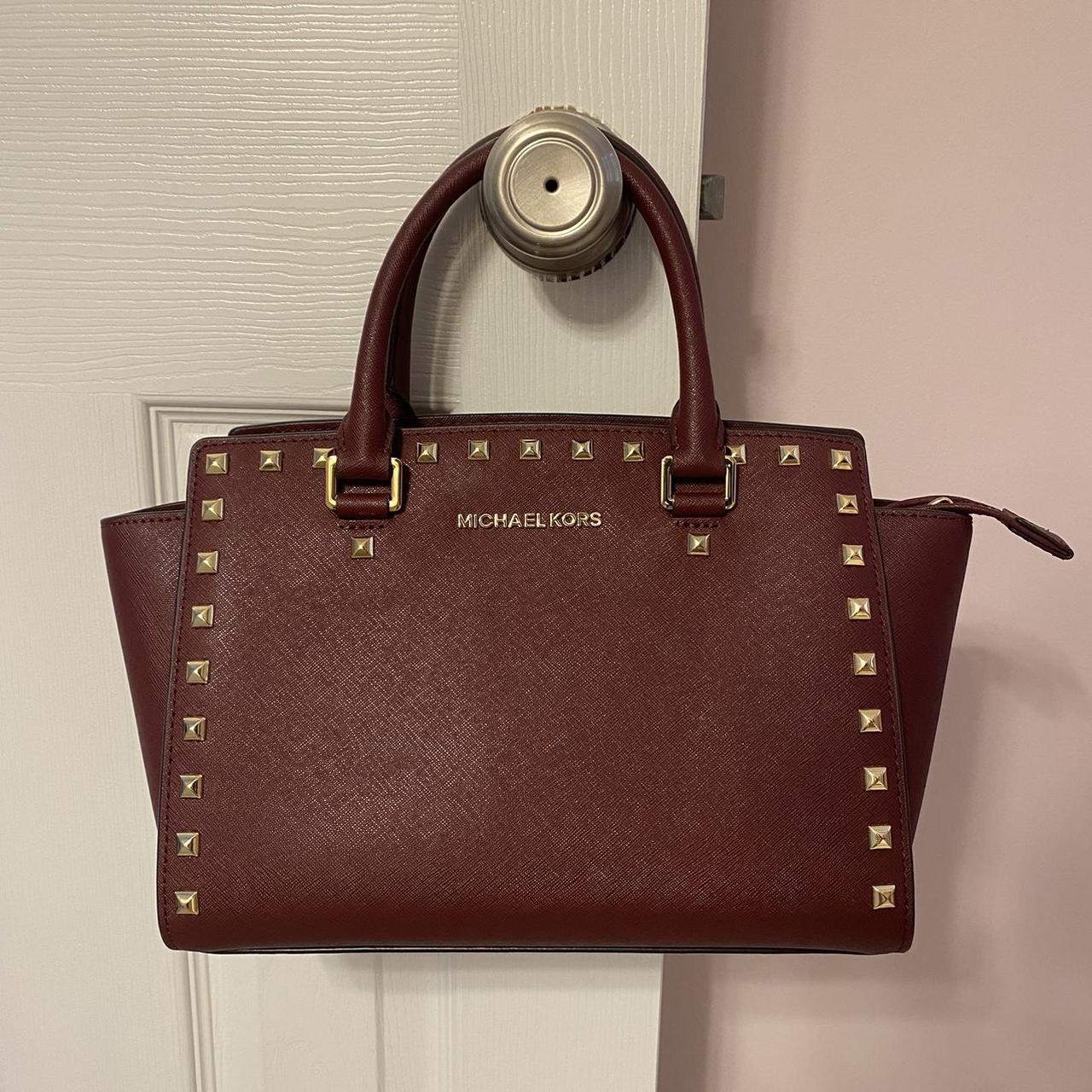 michael kors maroon purse with crossbody strap Depop