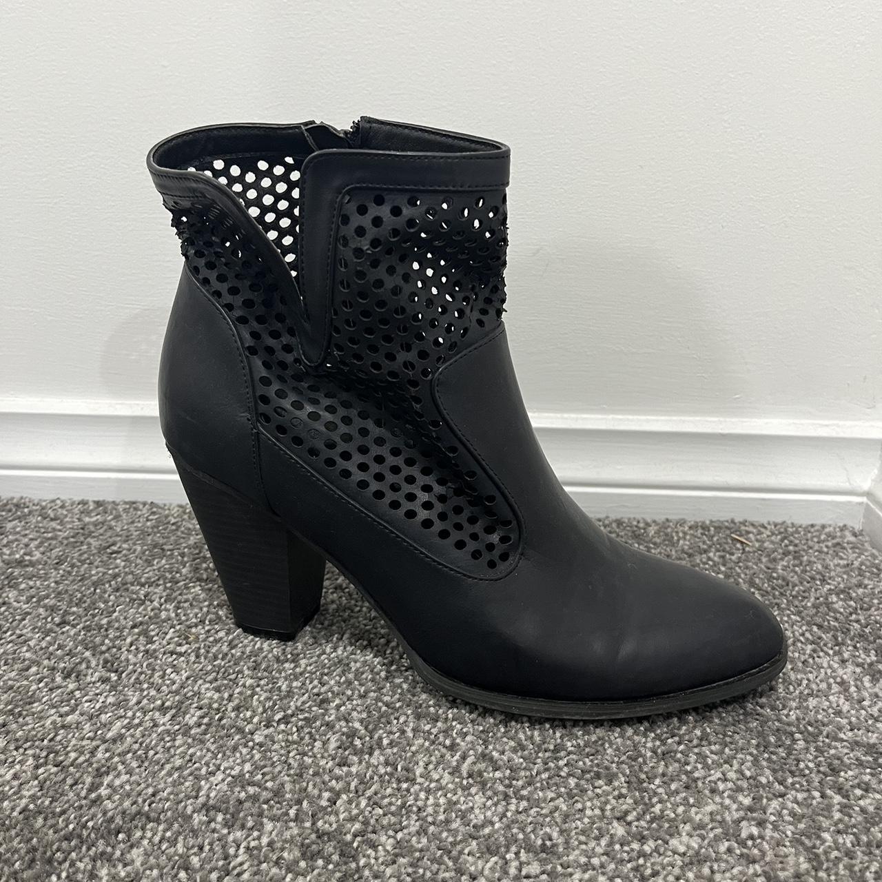 Black Novo Boots Worn once, size AU 8 Postage... - Depop