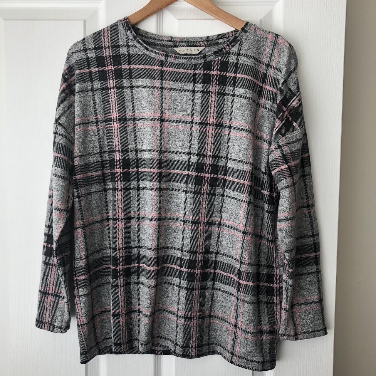 Uk 12 soft touch grey and pink jumper Nutmeg, worn... Depop