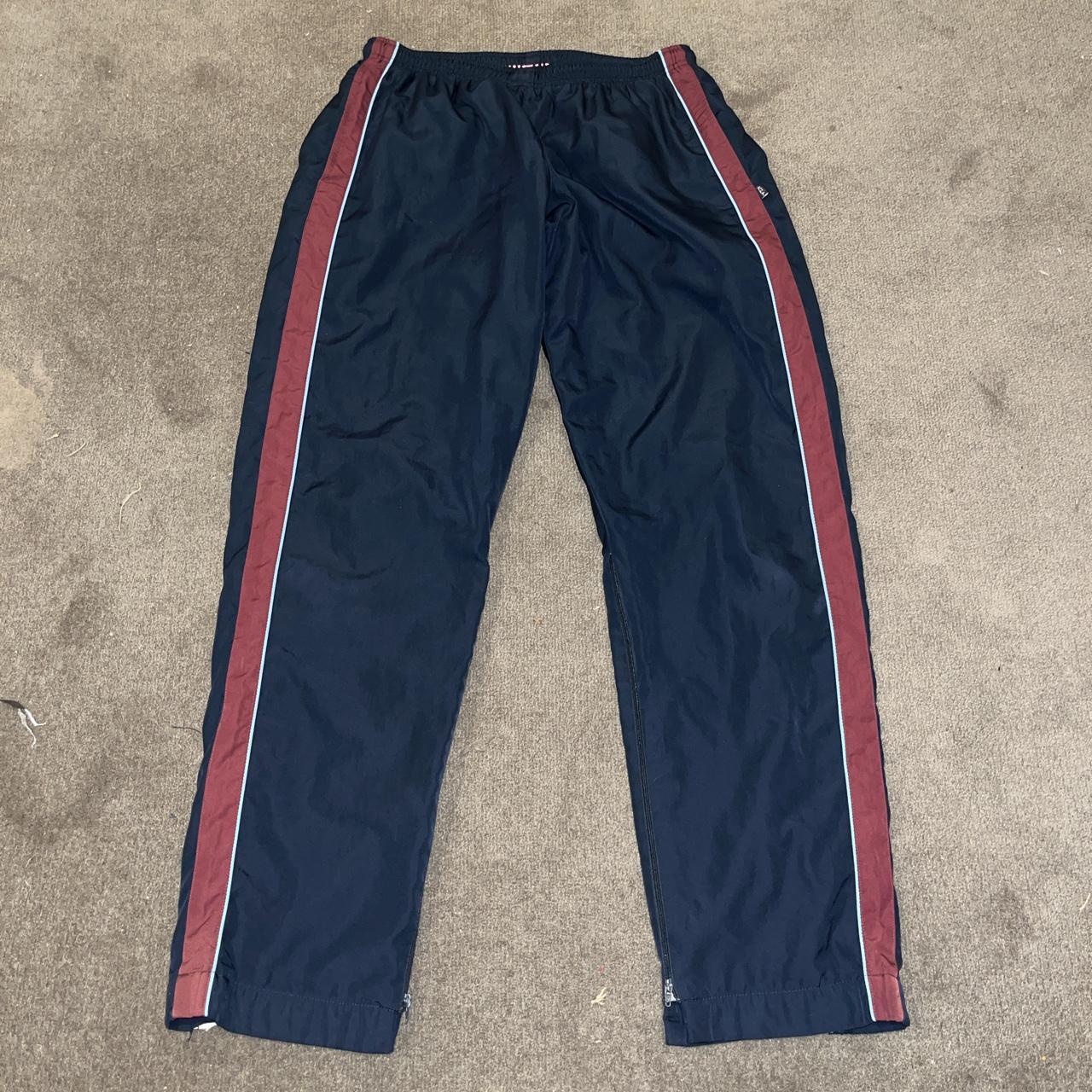 69 Men's Navy and Burgundy Joggers-tracksuits | Depop
