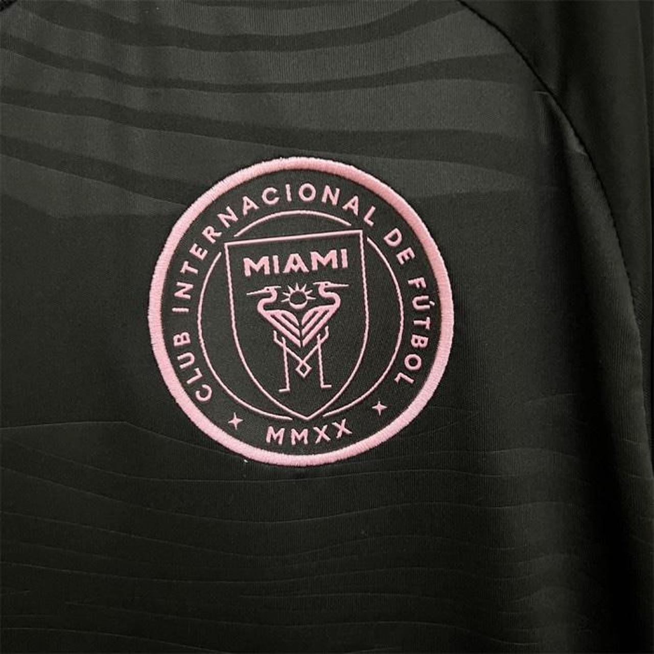 Inter Miami away shirt🩷🖤 Customisation available... - Depop