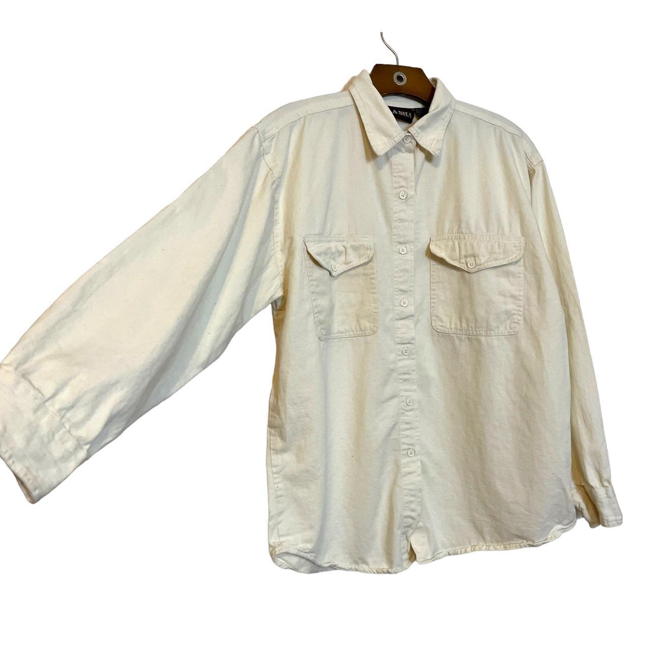 Reclaimed Vintage Men's Cream and White Shirt | Depop