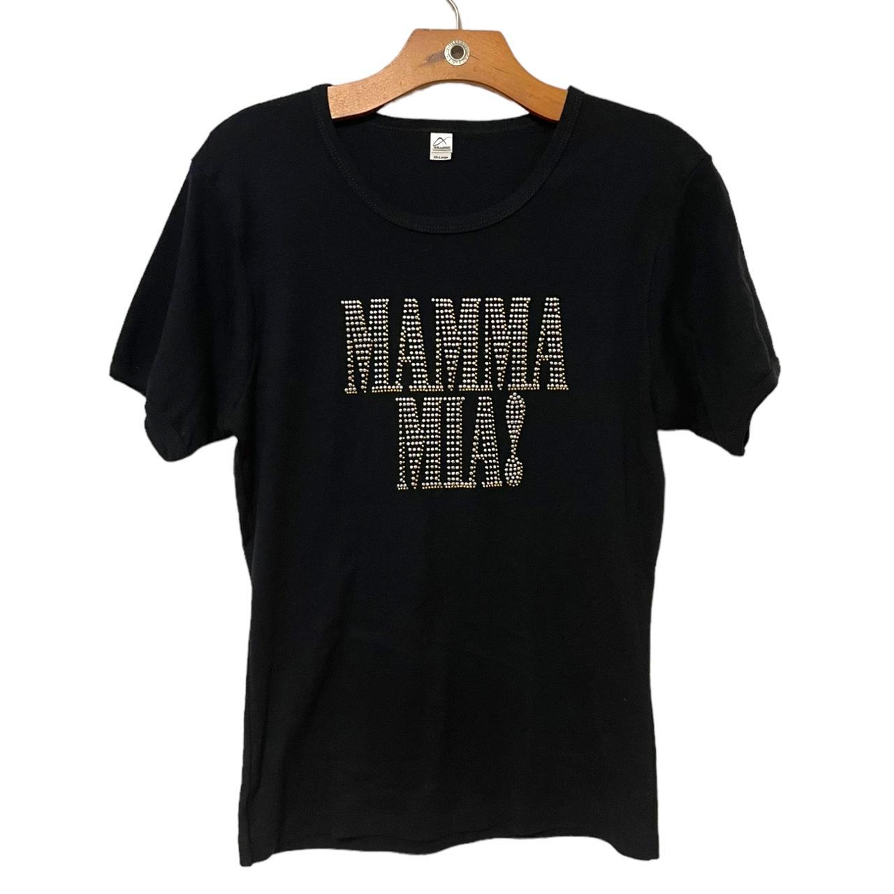 Mamma Mia! Bedazzled Baby Tee Black tshirt - womens | Depop