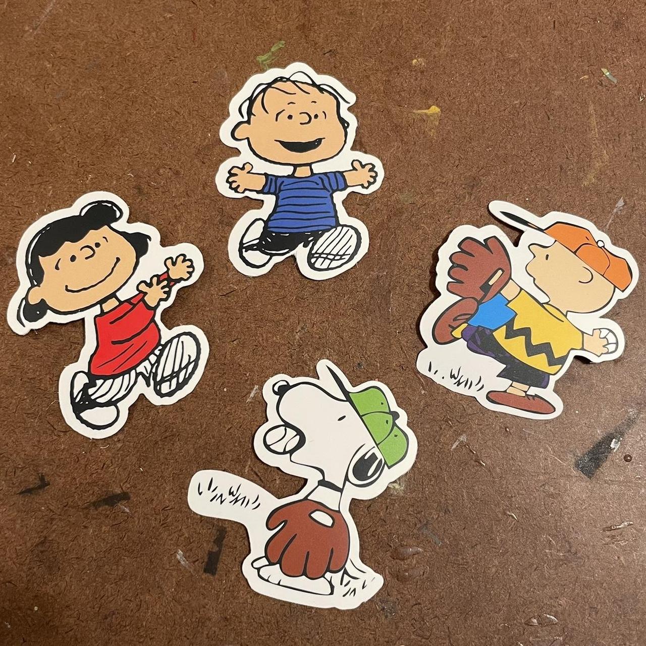 4 Peanuts Stickers Set of four Peanuts baseball - Depop