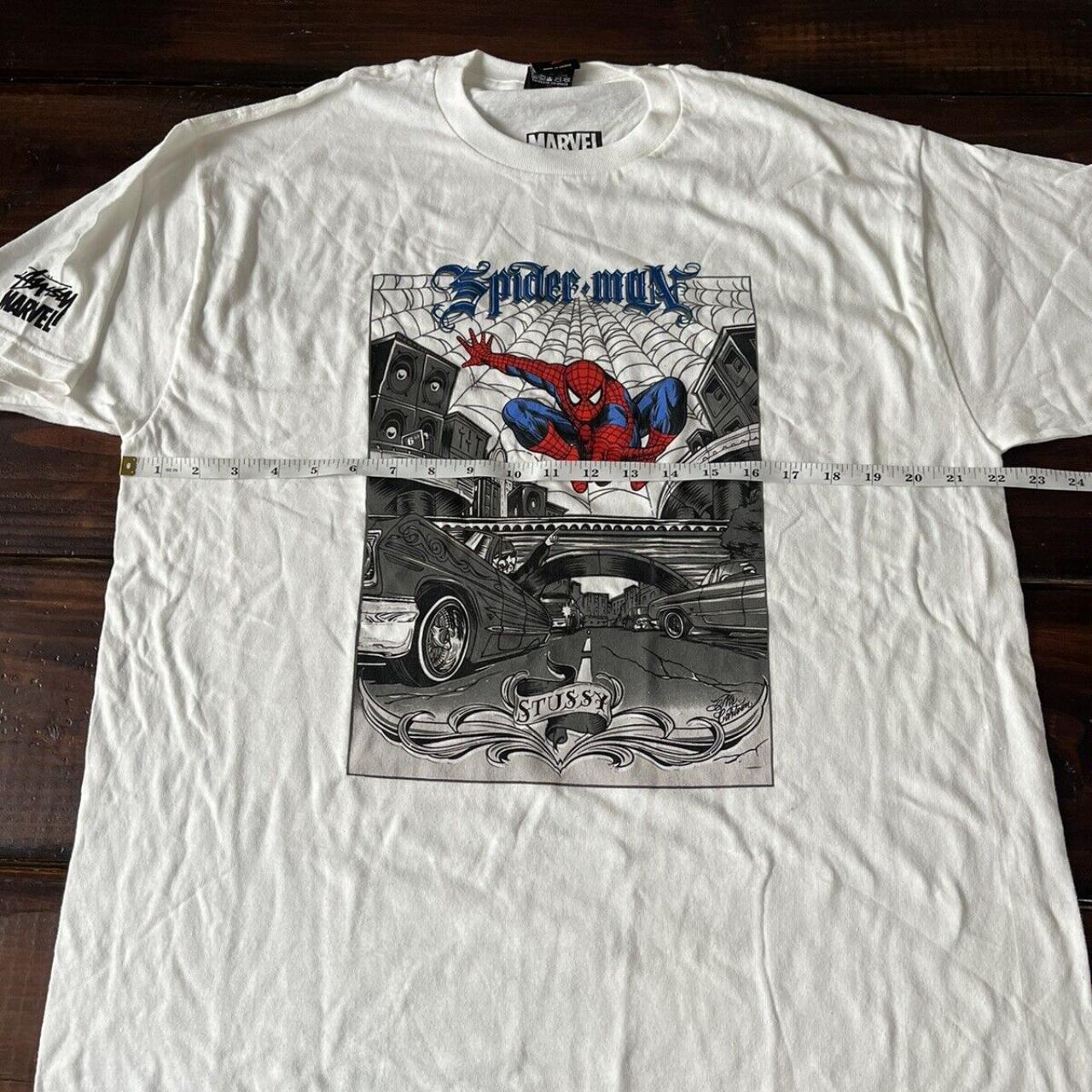 NEVER WORN // RARE // Stussy x Marvel x Spiderman Tee | Depop