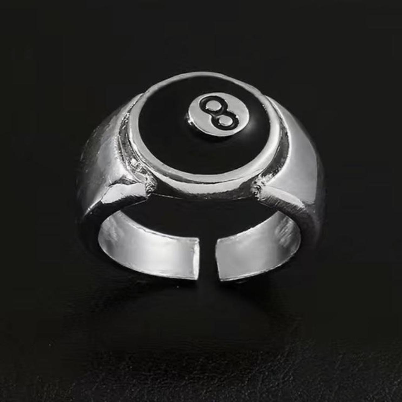 Adjustable 8 ball ring x3 in stock message for any... - Depop