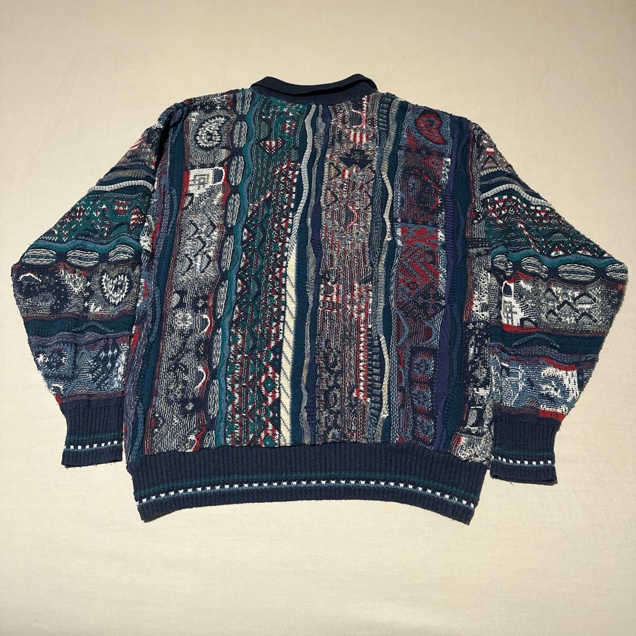 Vintage 90s Coogi Style 3d knit Sweater Size Large... - Depop