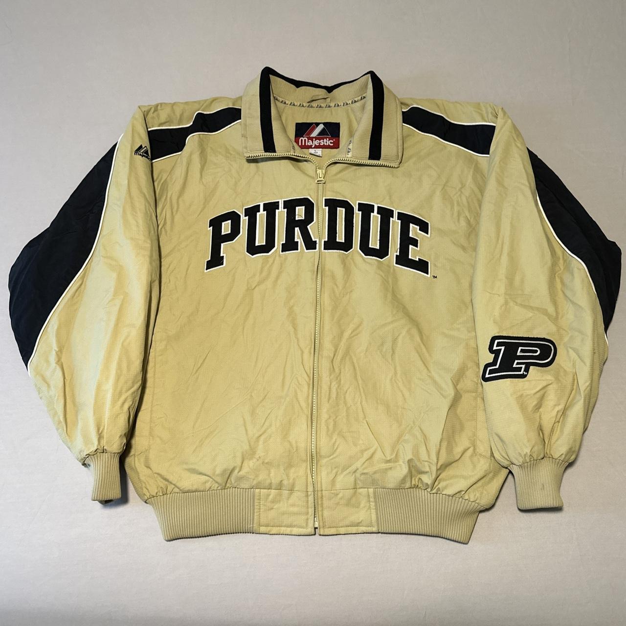 Vintage 90s Purdue university Puffer Windbreaker... - Depop