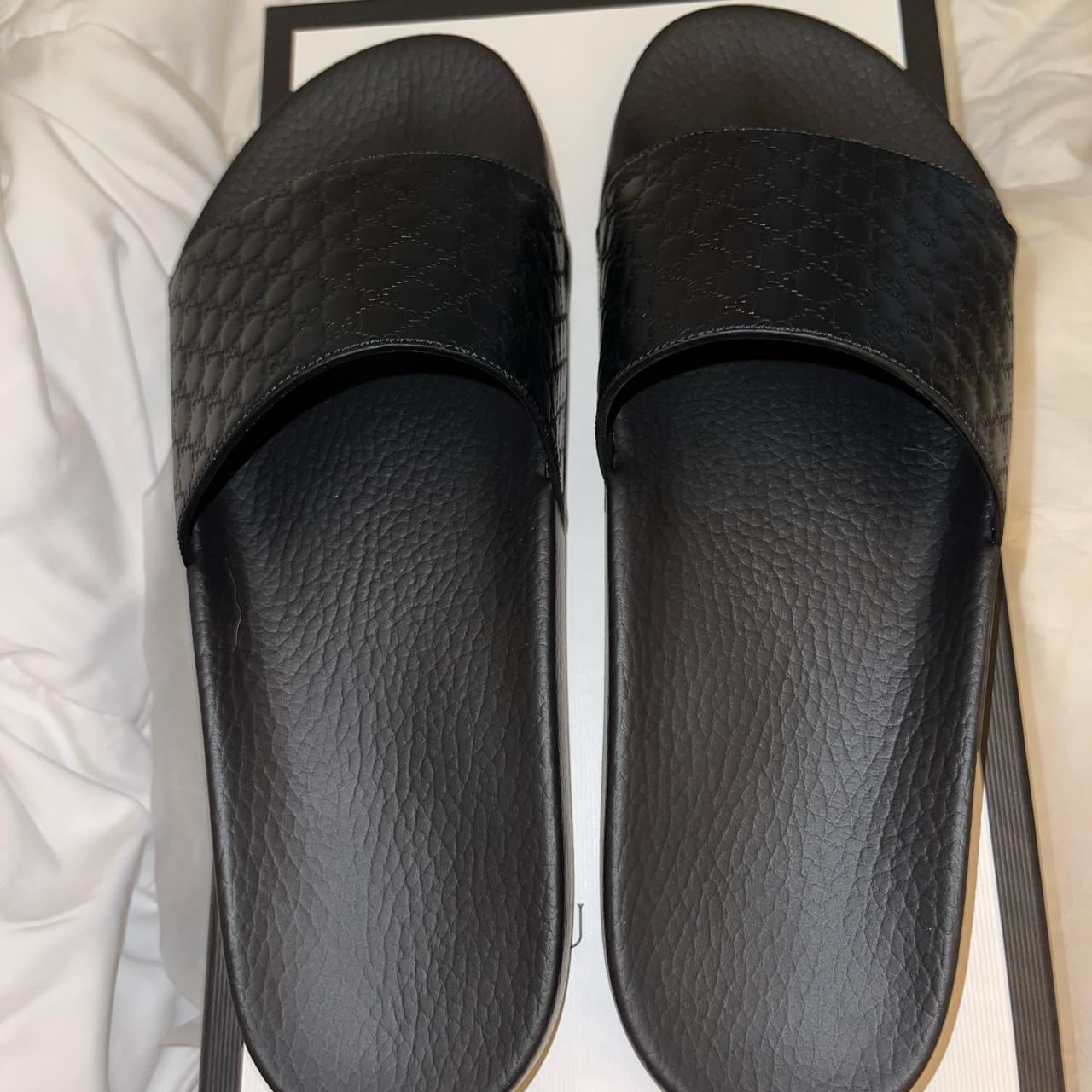 Gucci Mens Slides Microguccisma Soft Nero Brand... - Depop