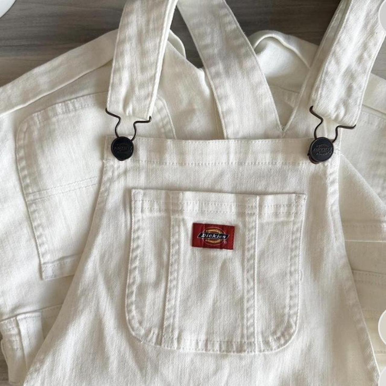 dickies white denim overalls 🤍 - size s (can fit... - Depop