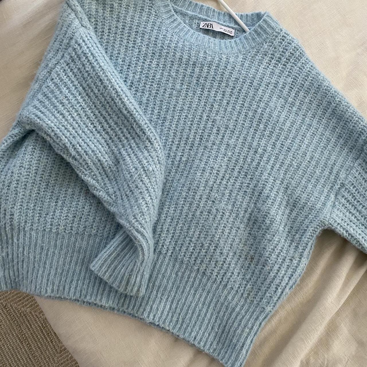 Zara Women's Blue Jumper Depop