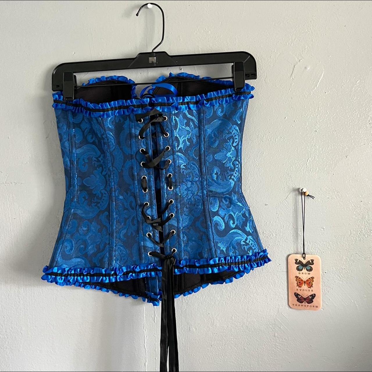 A Loves A Women's Blue and Black Corset (2)
