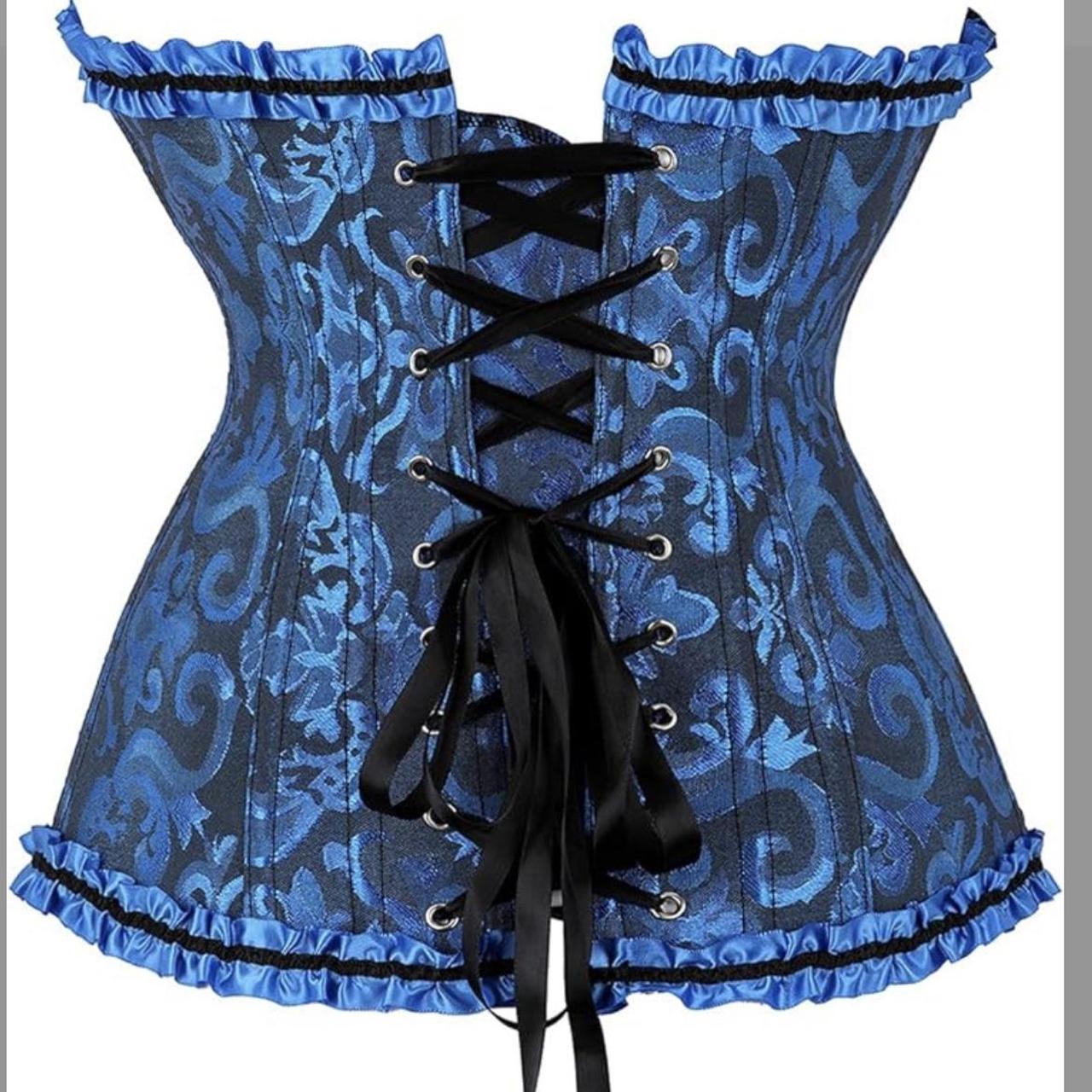 A Loves A Women's Blue and Black Corset (4)
