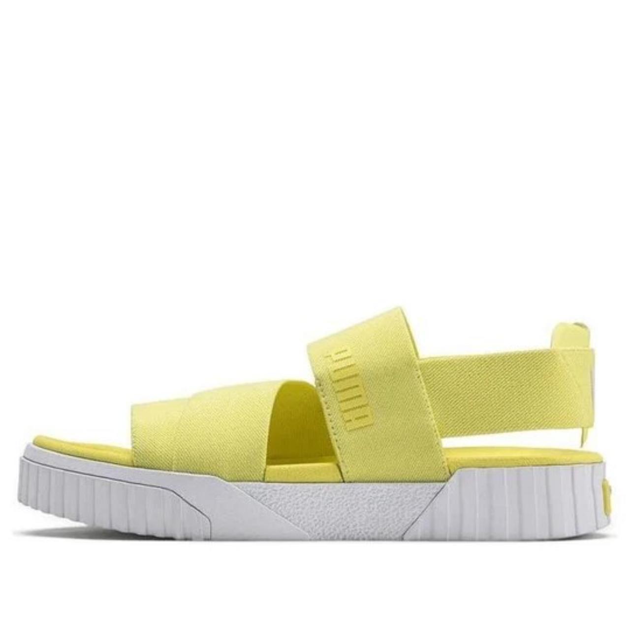 Selena Gomez x PUMA neon yellow Cali sandals US 6