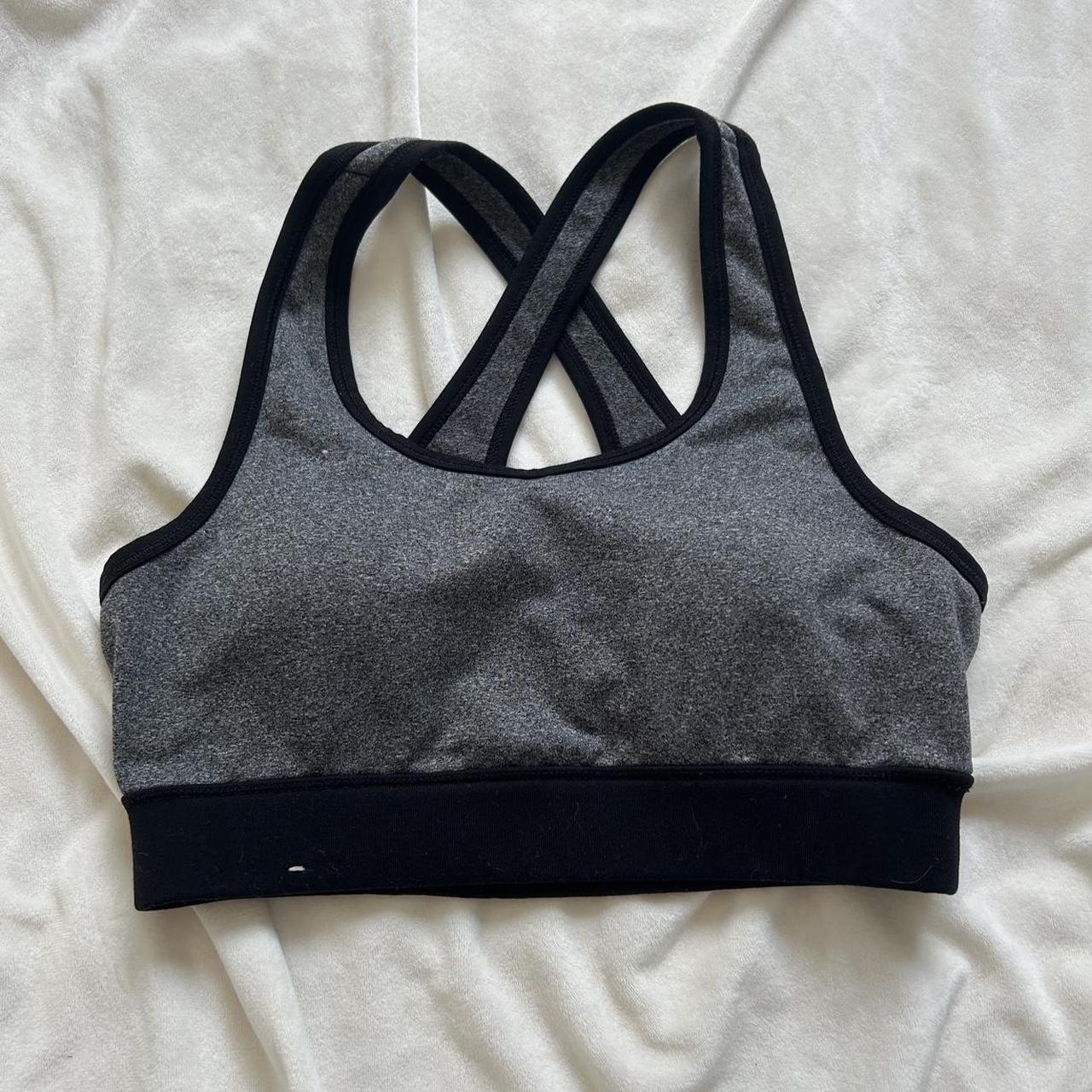 xs dark grey sports bra - Depop