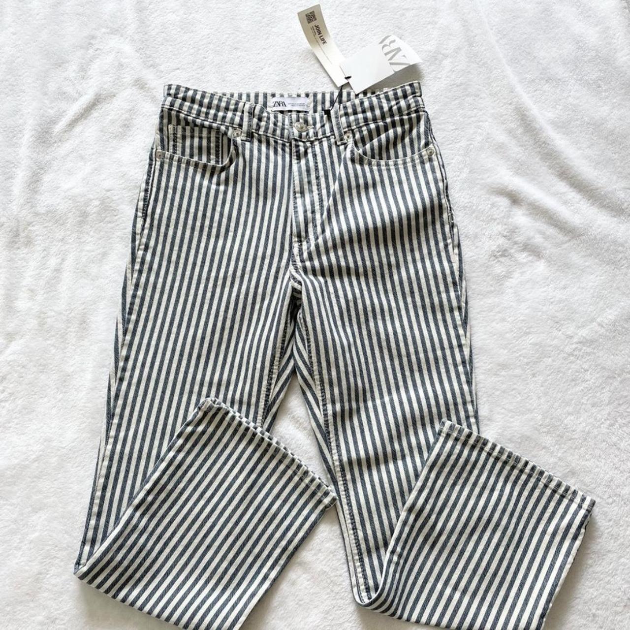 Zara striped straight leg jeans - Depop