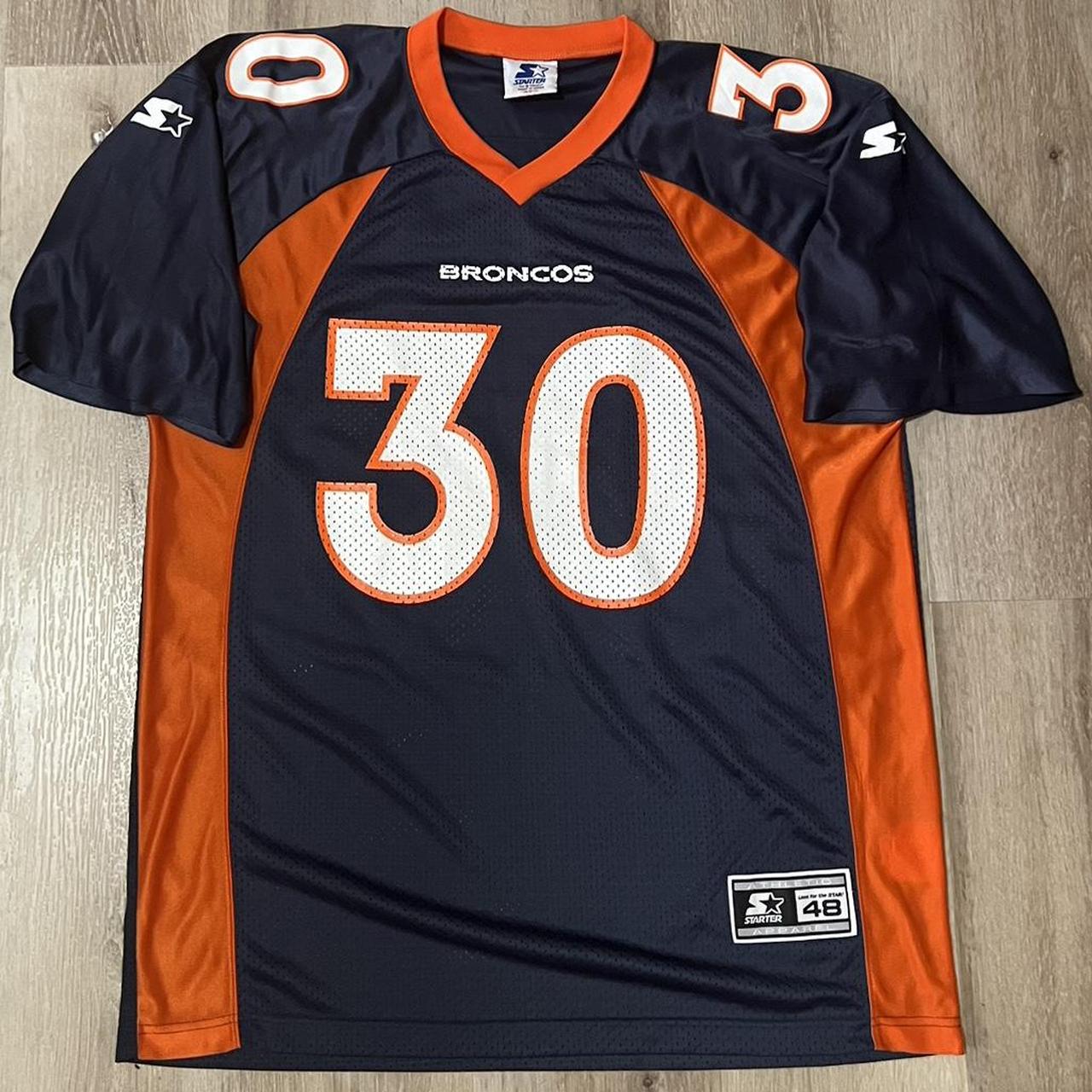 Vintage Denver Broncos Terrell Davis Starter Football Jersey Size 48 NFL 90s