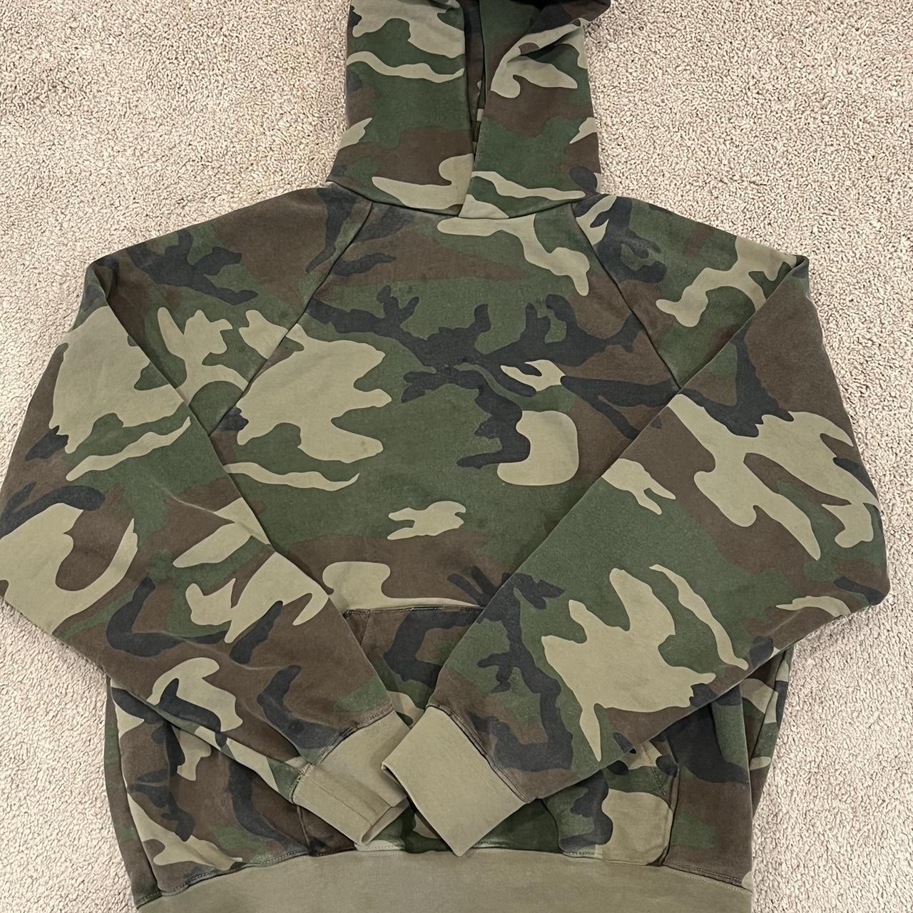 Fear of god camo on sale hoodie