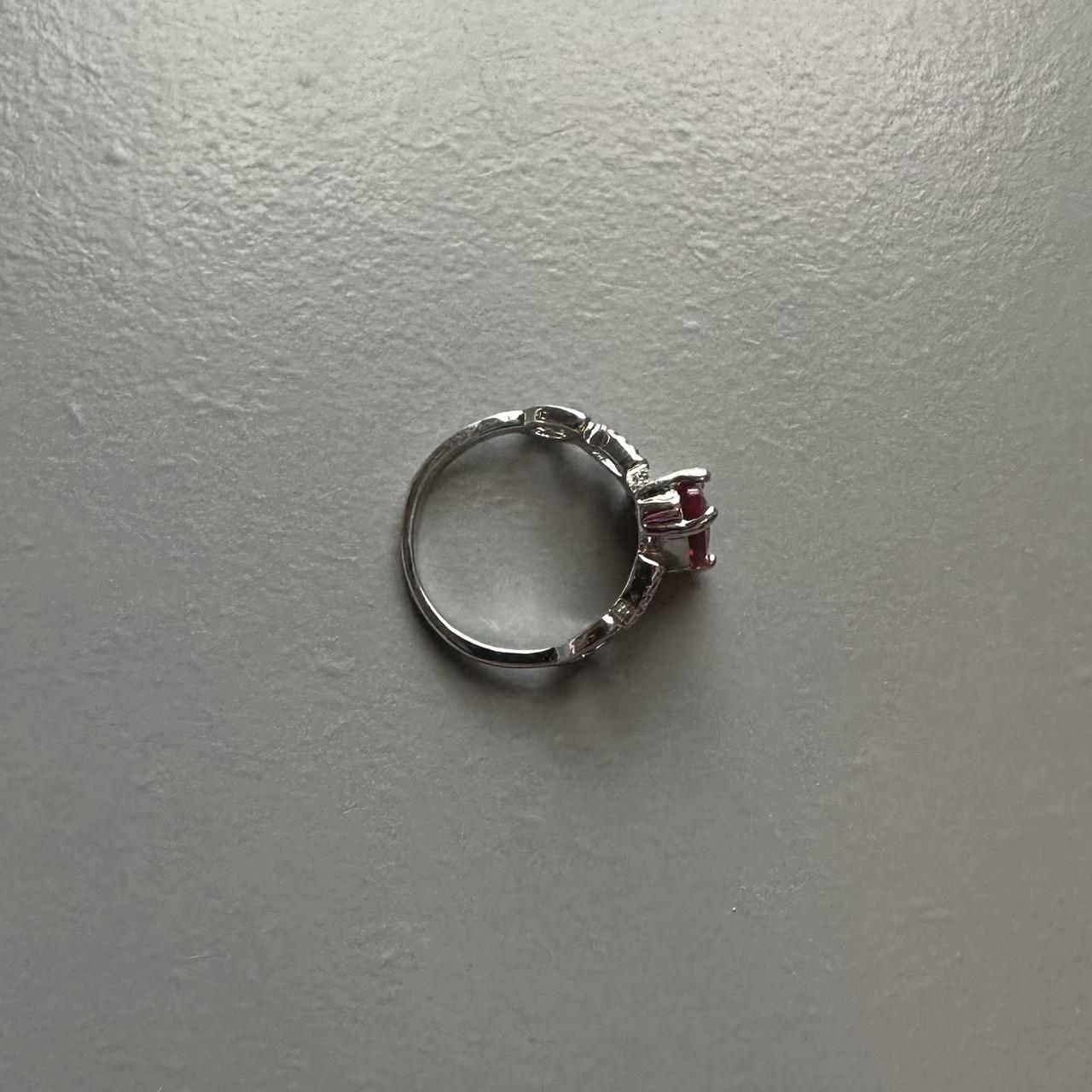Women's Ring - Silver/Red – Silver Red ruby ring … - image 4