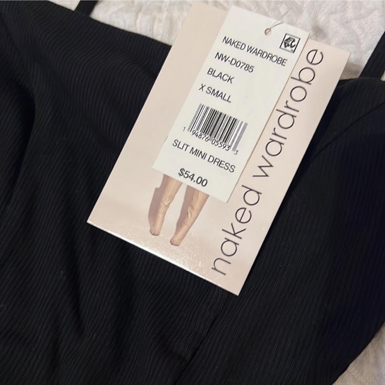 NWT- Naked wardrobe black slit mini dress size - Depop