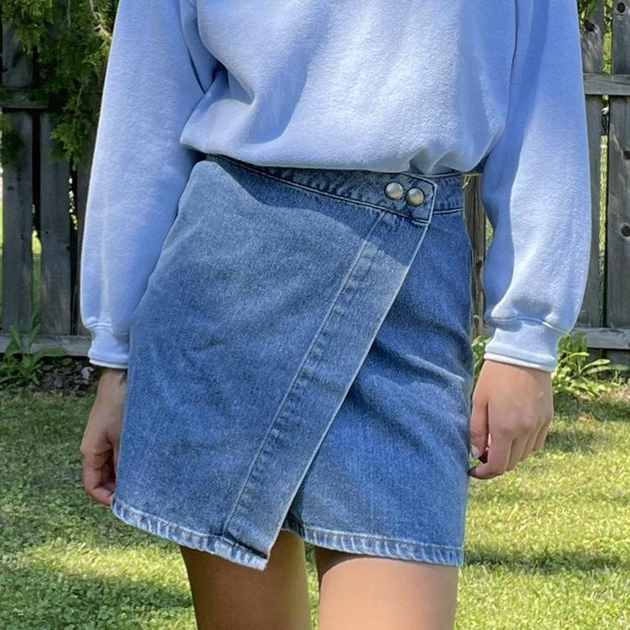 Asos denim wrap clearance skirt