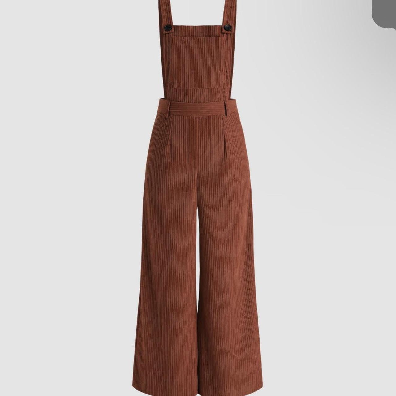 Cider Women's Red and Burgundy Jumpsuit Depop