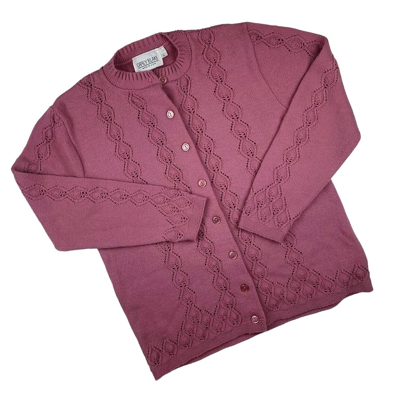 American Vintage Women's Pink Cardigan Depop