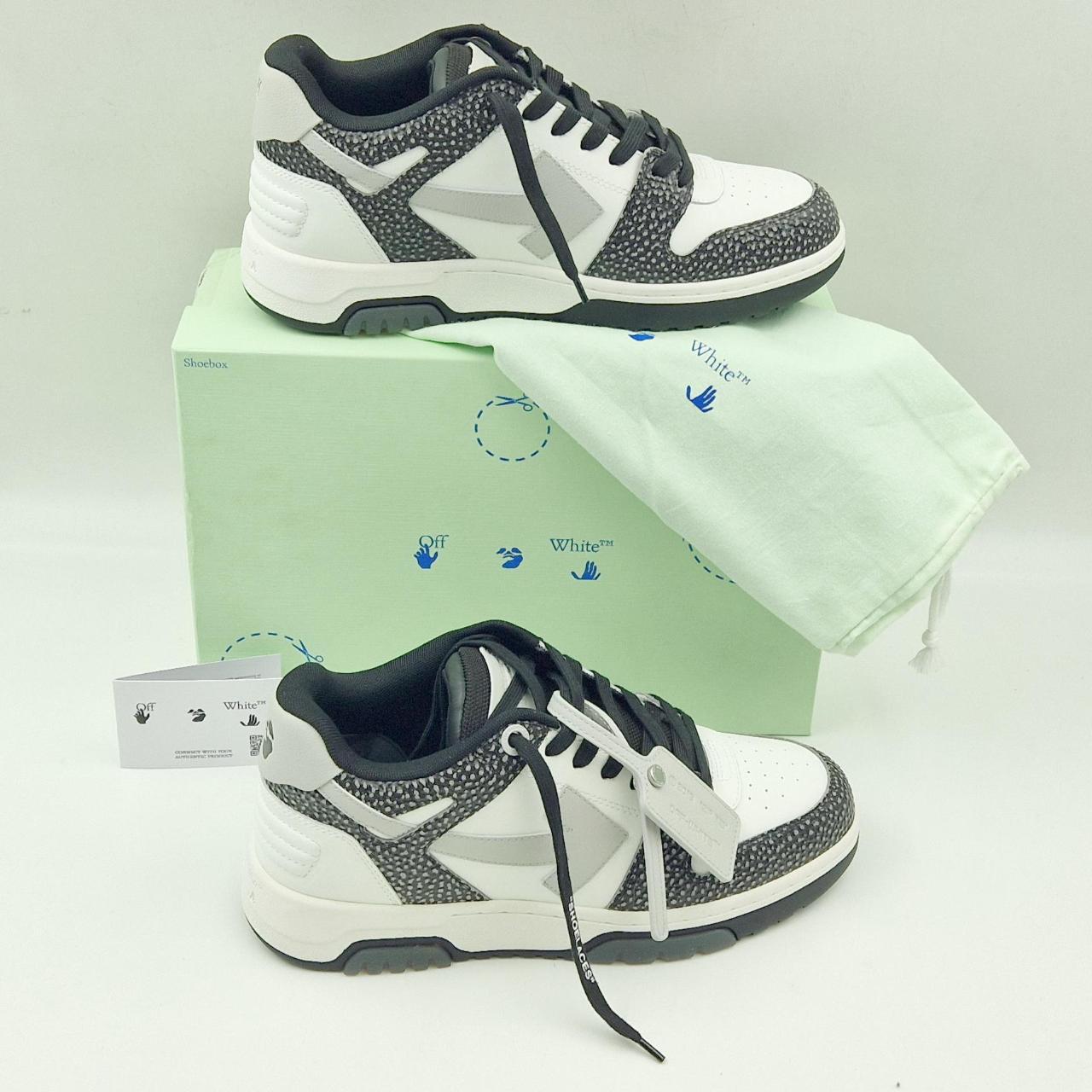 Off White Out of Office 'White Black Dotted Depop