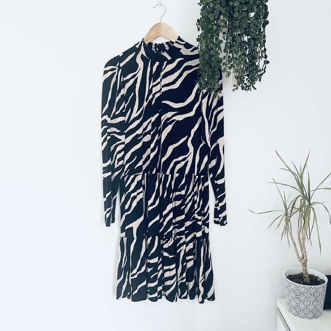 F F at Tesco Zebra print dress tan and black Depop