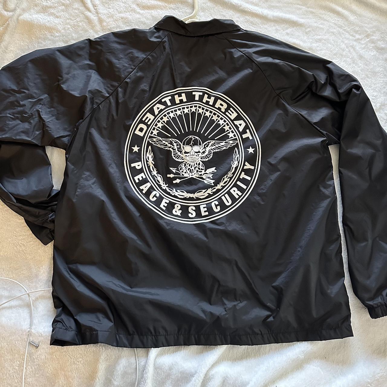 Death Threat Peace and security windbreaker... Depop