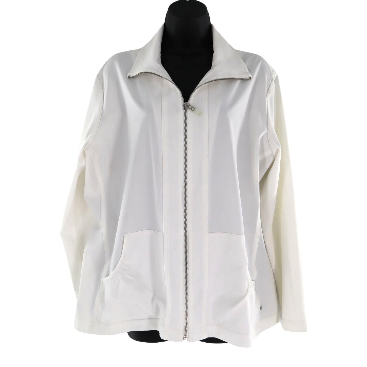 Chicos Womens Zenergy Jacket Zip Front White Depop