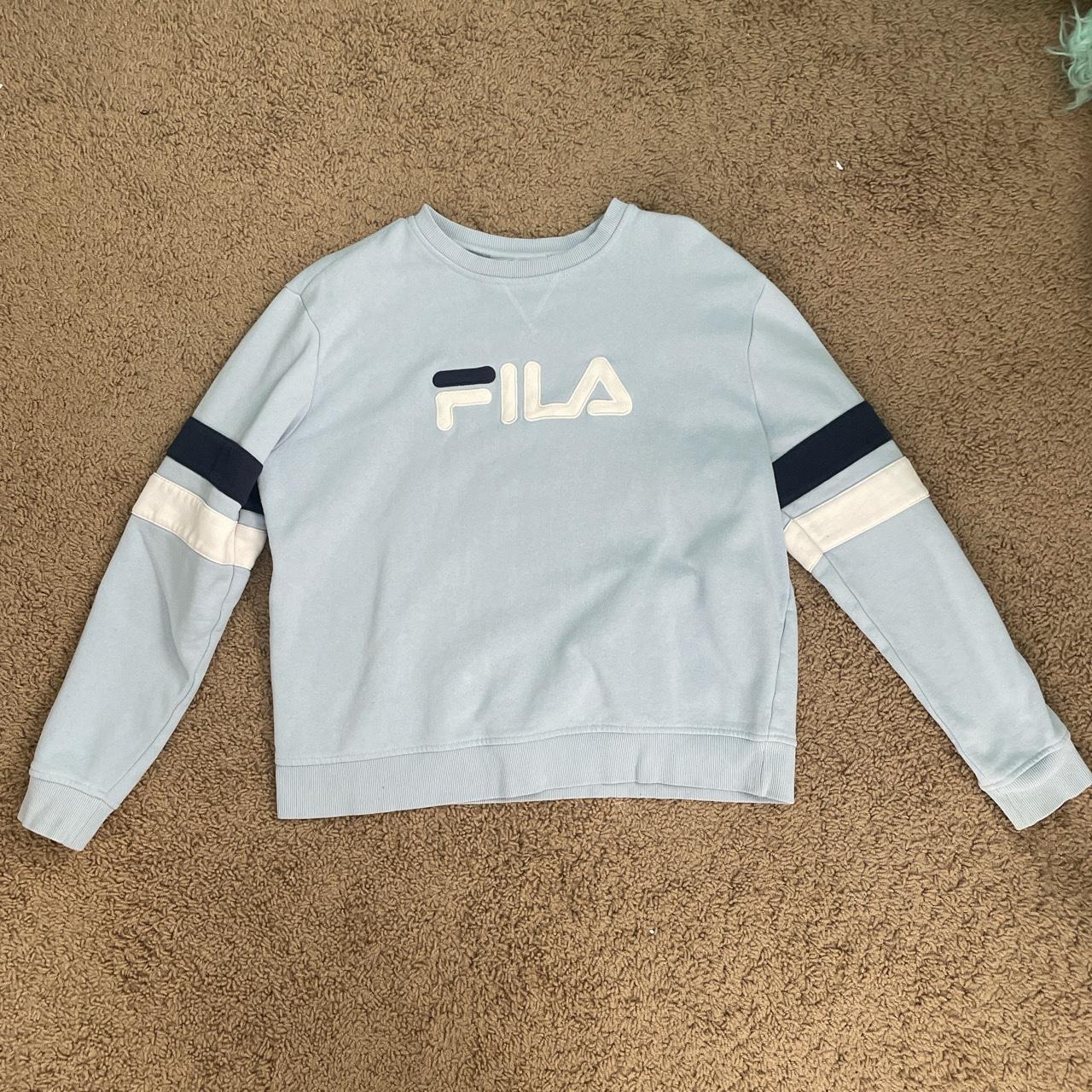 Light blue shop fila sweatshirt