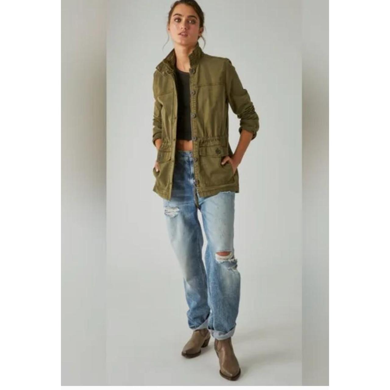 Lucky Brand Olive Green Utility Jacket with Waist - Depop