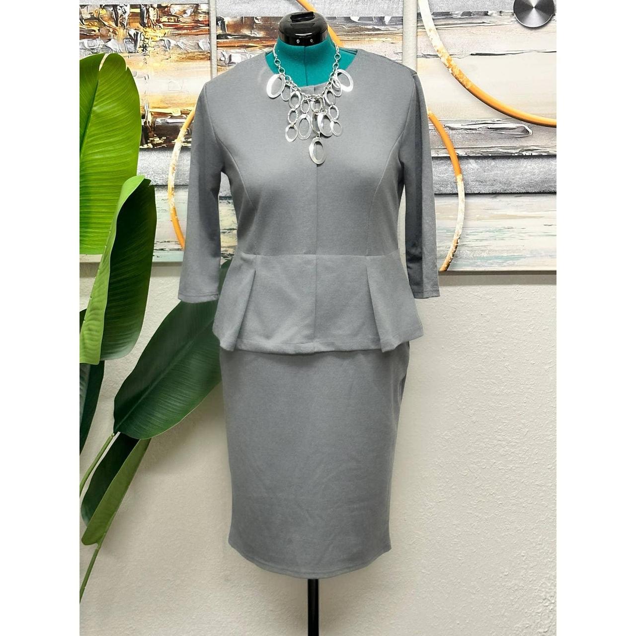 Gray peplum dress best sale