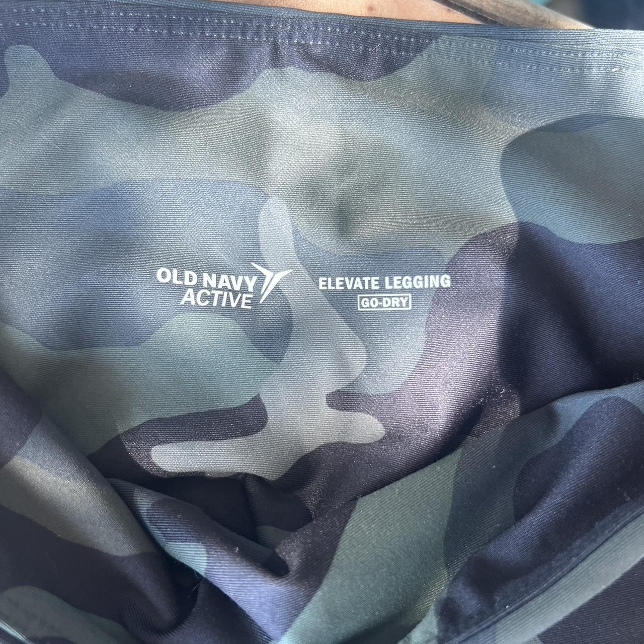 Old Navy army green cropped leggings. Mid-rise. Mesh - Depop
