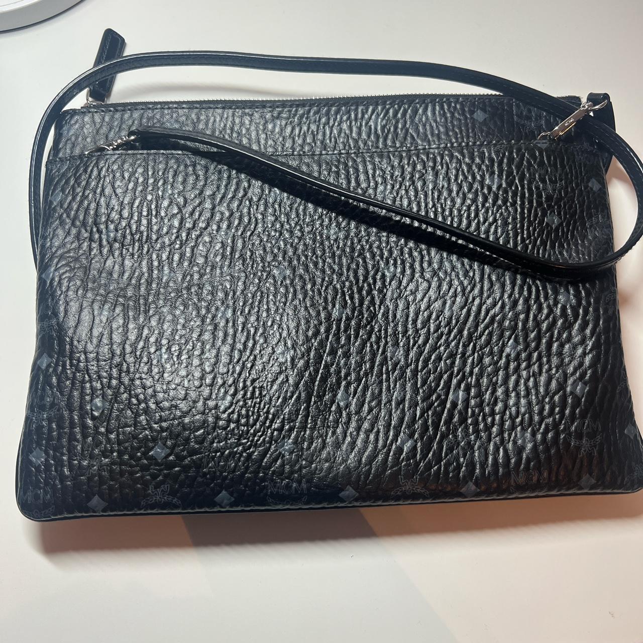 MCM Women's Black and Grey Bag | Depop