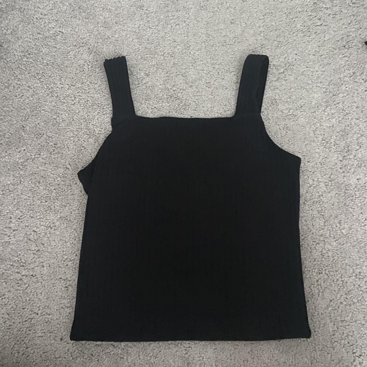 cute black ribbed tank top! worn but i’m great... - Depop