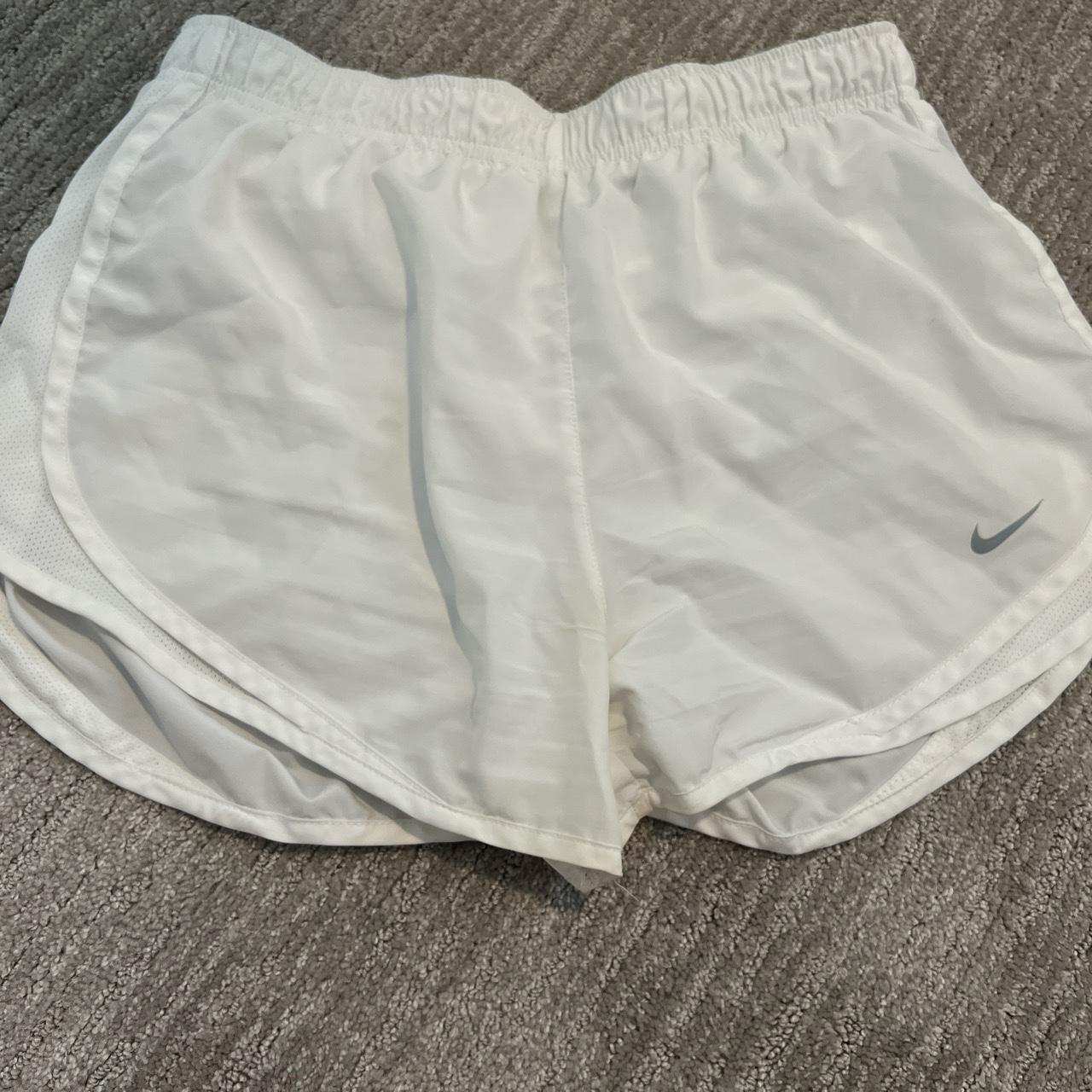 -white nike shorts -size M message me if you have... - Depop