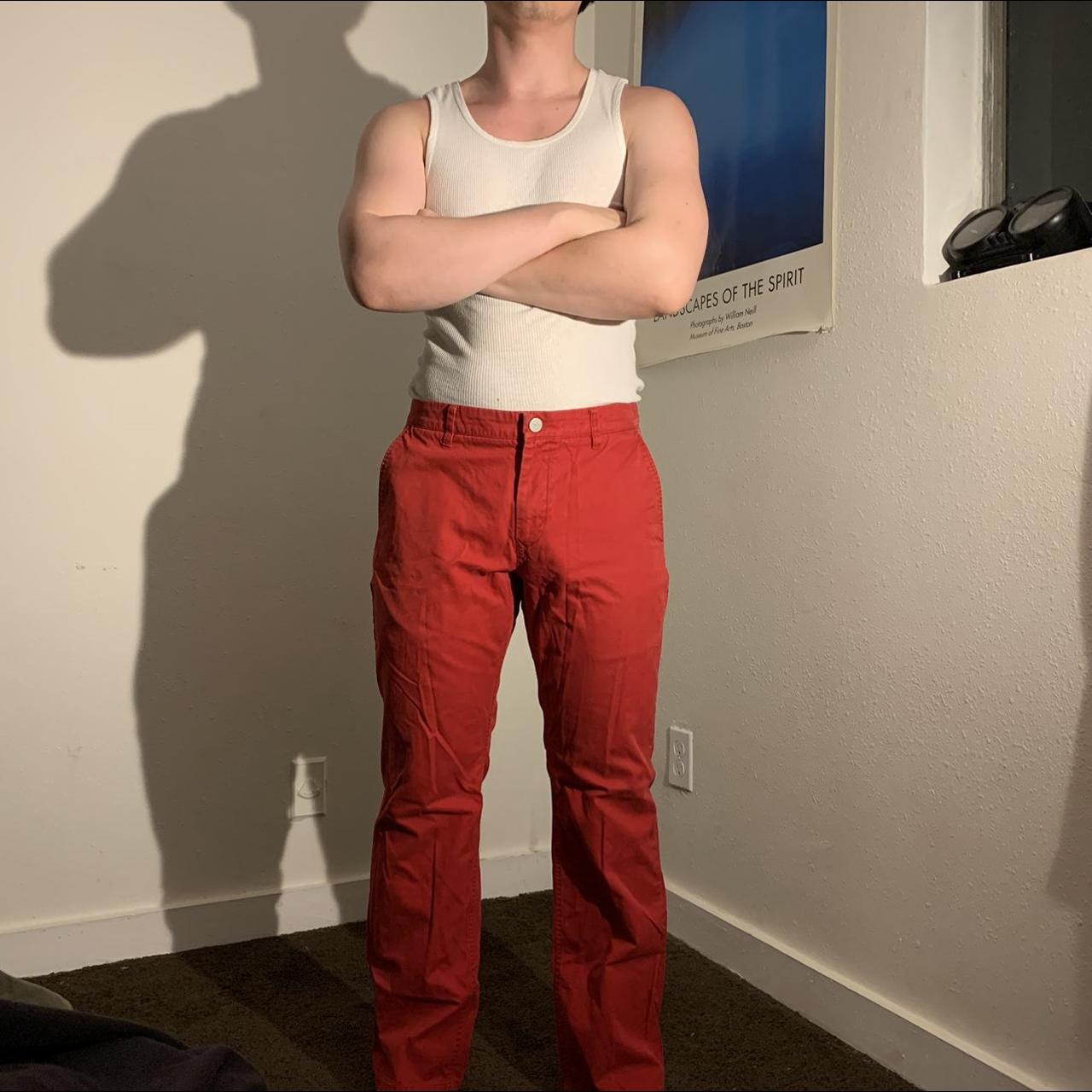 red-pants-straight-fit-thinner-in-calf-than-depop